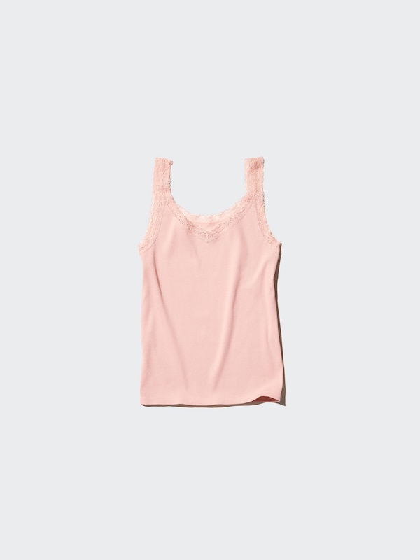 2-Way Stretch Ribbed Lace Tank Top