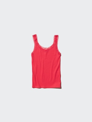 2-Way Stretch Ribbed Lace Tank Top