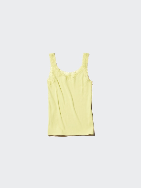 2-Way Stretch Ribbed Lace Tank Top