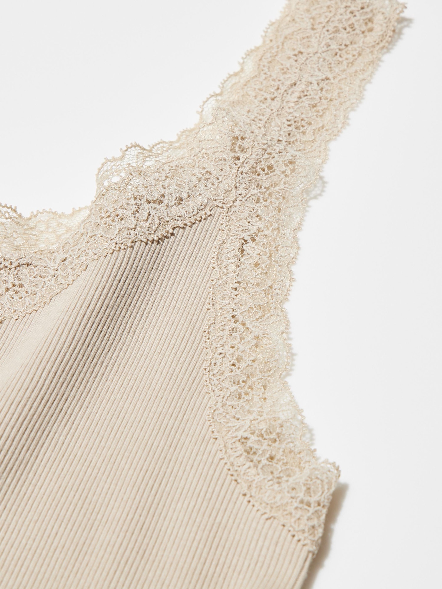 2-Way Stretch Ribbed Lace Tank Top | UNIQLO US