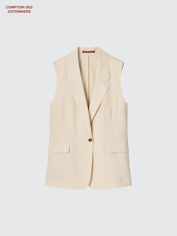 Lyocell Leinen Jacke (ärmellos)