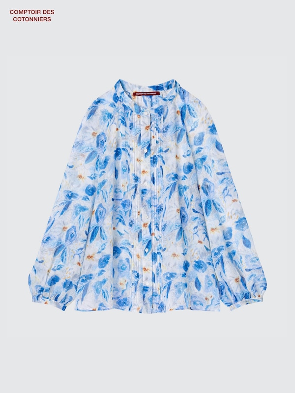 Chiffon Textured Long Sleeved Blouse