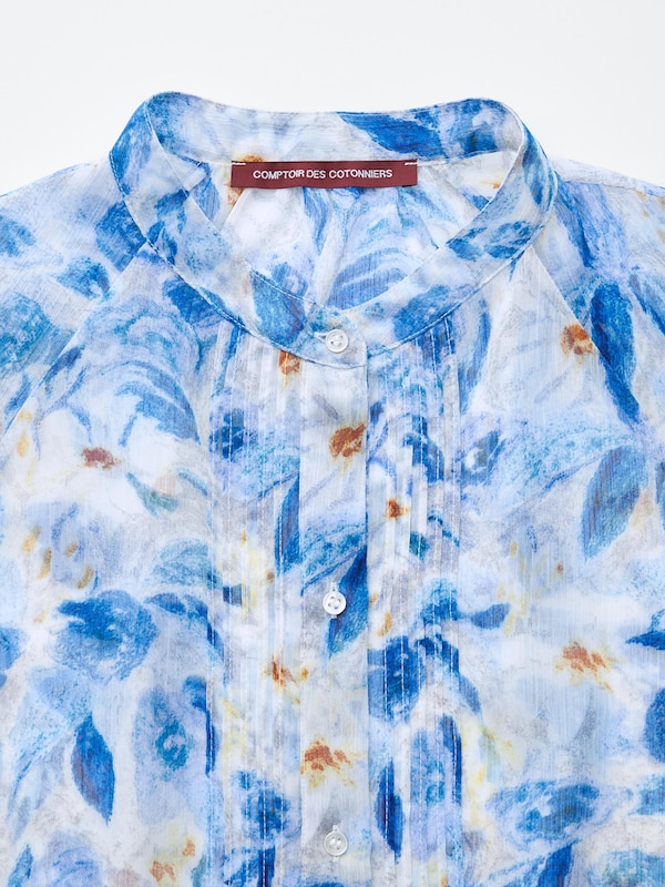 Chiffon Textured Long Sleeved Blouse