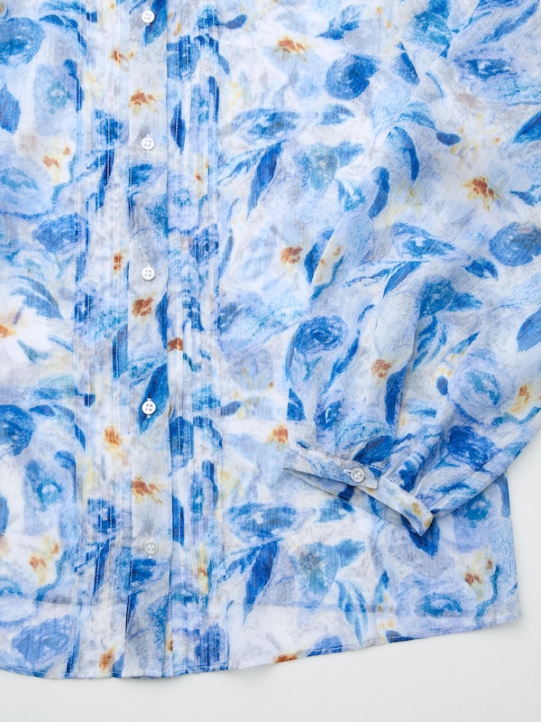 Chiffon Textured Long Sleeved Blouse