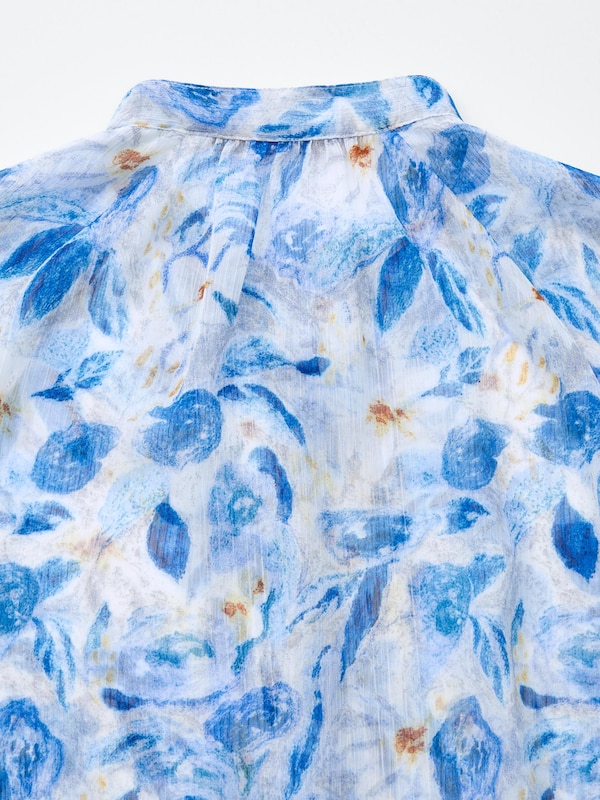 Chiffon Textured Long Sleeved Blouse