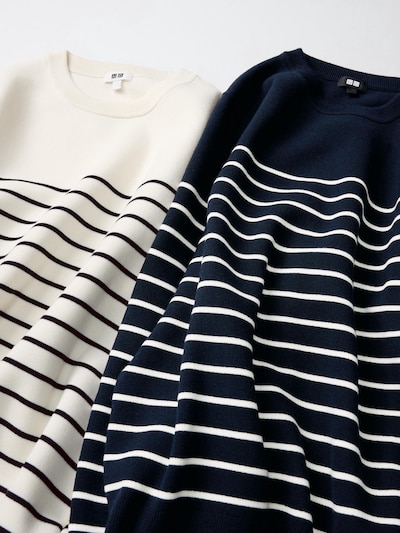 Washable Milano Ribbed Striped Crew Neck Sweater