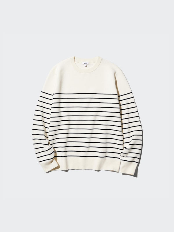 Washable Milano Ribbed Striped Crew Neck Sweater
