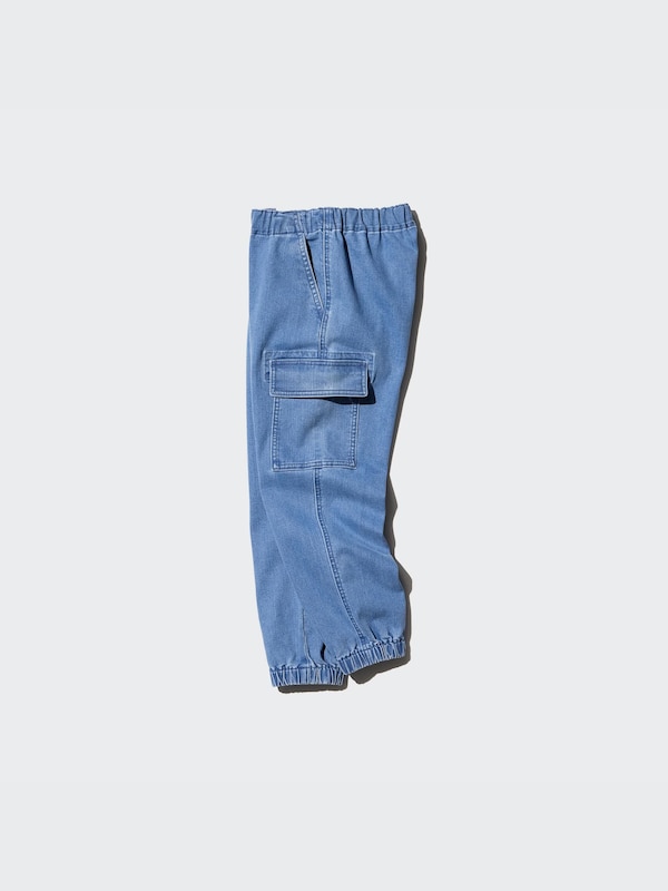 Stretch Denim Cargo Jogger Pants