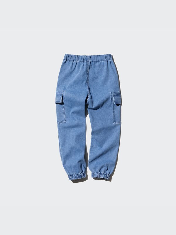 Stretch Denim Cargo Jogger Pants