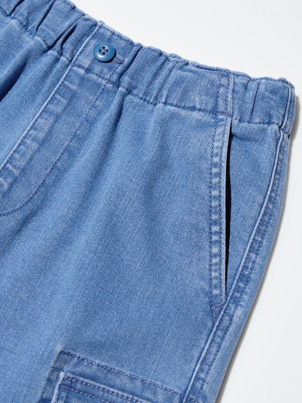 Stretch Denim Cargo Jogger Pants