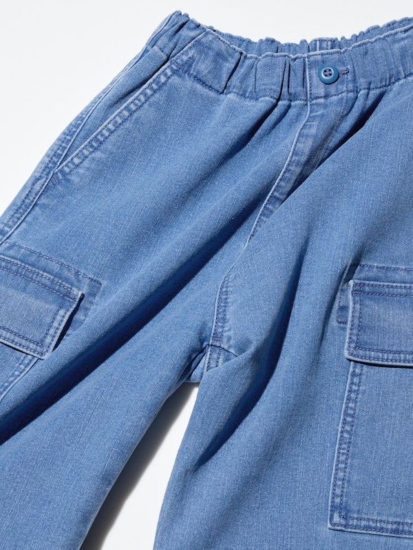 Stretch Denim Cargo Jogger Pants