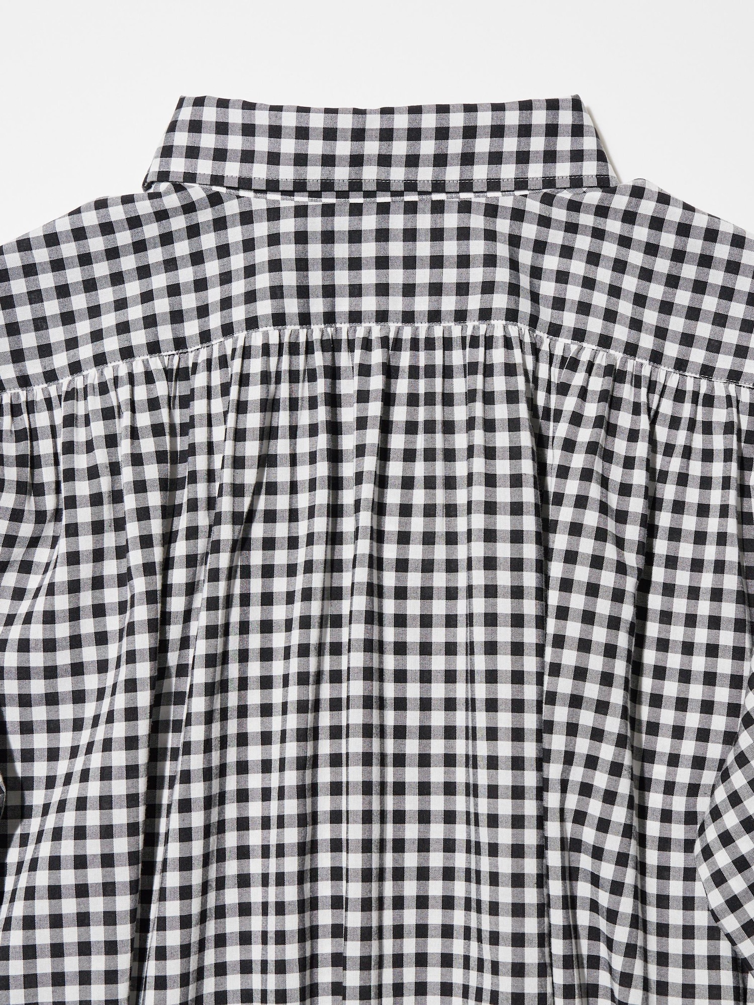 WOMEN'S GATHERED CHECKED VOLUME LONG SLEEVED BLOUSE | UNIQLO CA