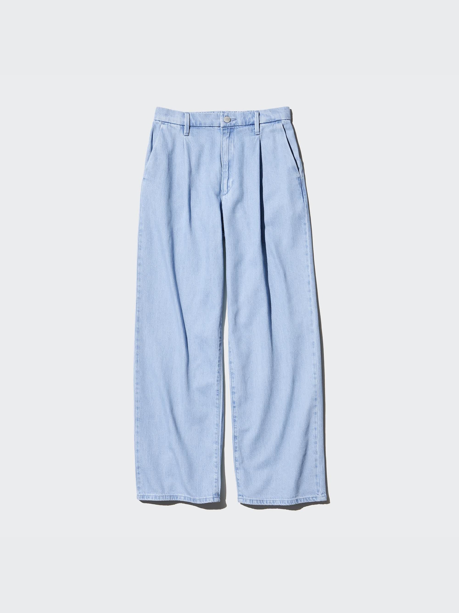 Women's Drapey Denim Pleated Trousers | UNIQLO UK