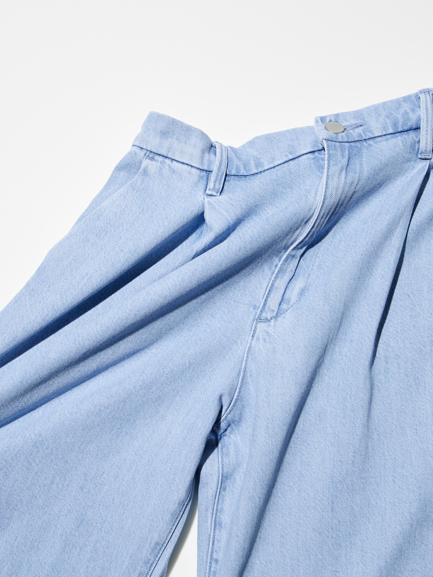 Women's Drapey Denim Pleated Trousers | UNIQLO UK
