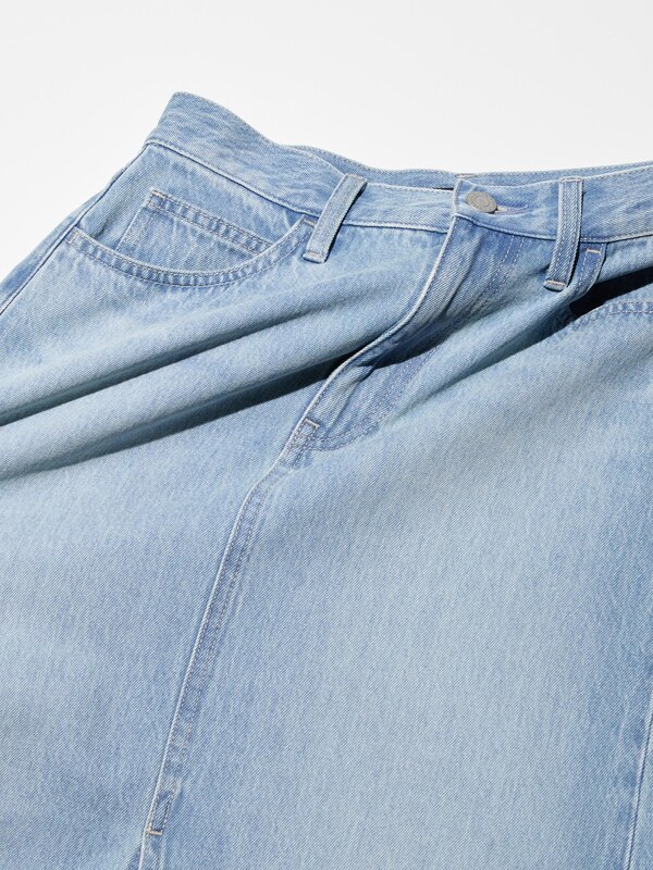 Langer Jeansrock (kurz)