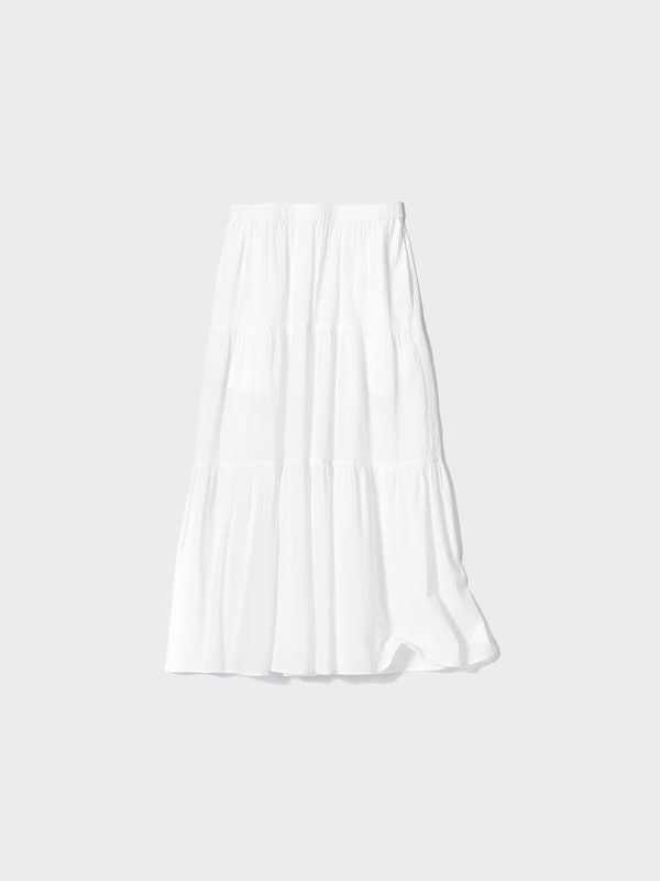 Crinkle Cotton Tiered Skirt (Short)