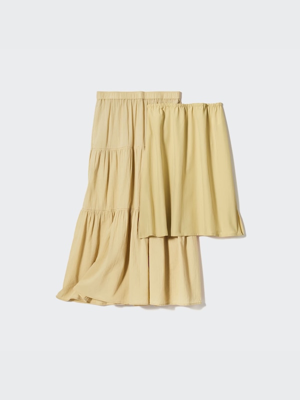 Crinkle Cotton Tiered Skirt (Short)