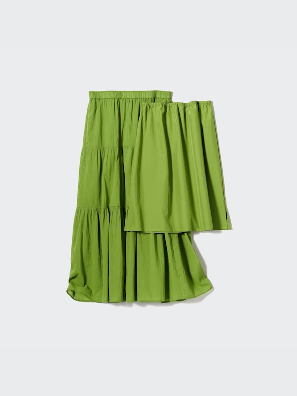 Crinkle Cotton Tiered Skirt (Short)
