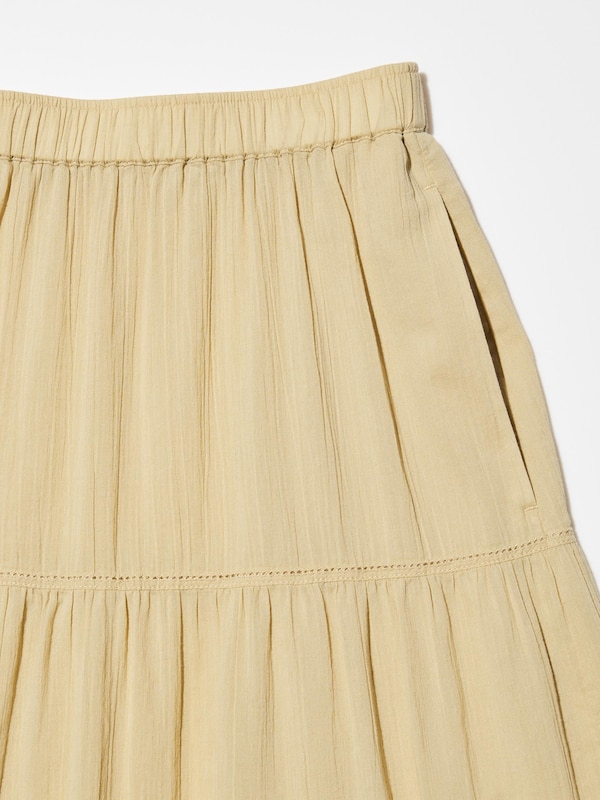 Crinkle Cotton Tiered Skirt (Short)