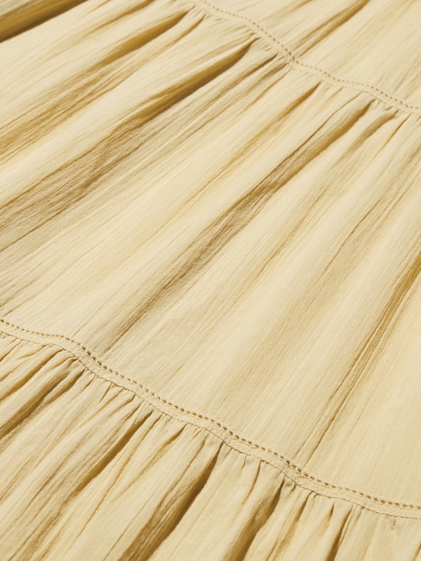 Crinkle Cotton Tiered Skirt (Short)