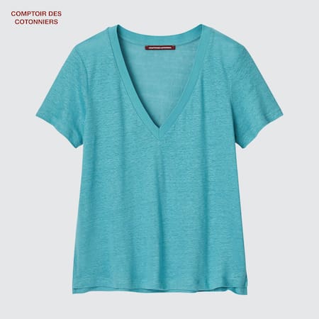 T-Shirt Lino Collo a V Comptoir des Cotonniers