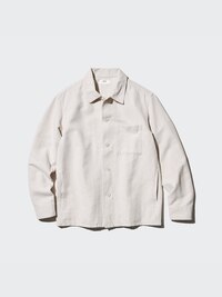 Linen Blend Relaxed Overshirt