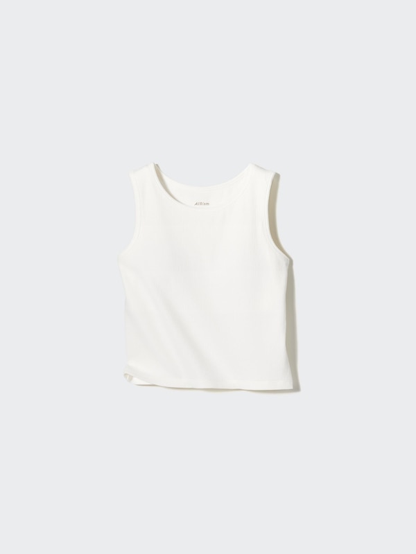 AIRism Cotton Ribbed Cropped Bra Tank Top | UNIQLO US