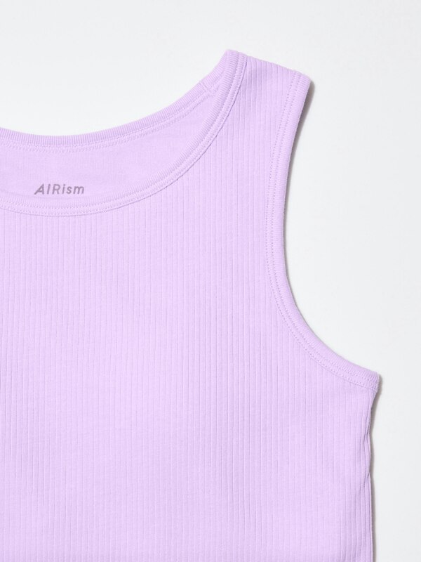 AIRism Cotton Ribbed Cropped Bra Tank Top