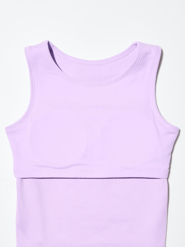 AIRism Cotton Ribbed Cropped Bra Tank Top