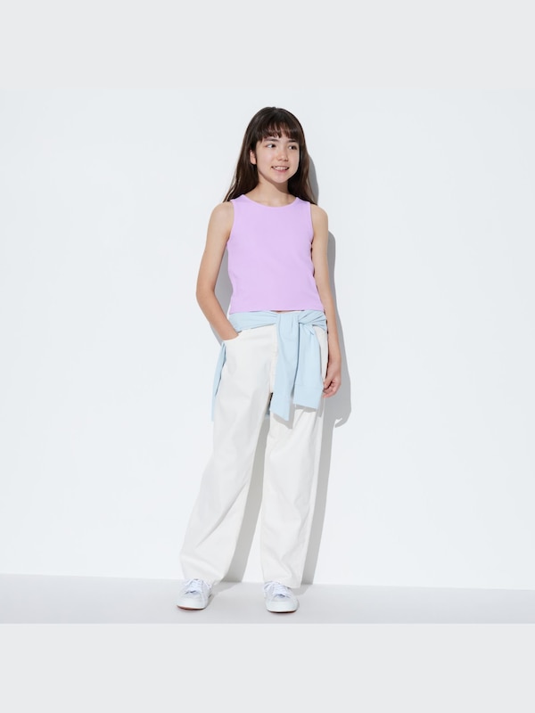 Girls AIRism Cotton Ribbed Sleeveless Bra Top