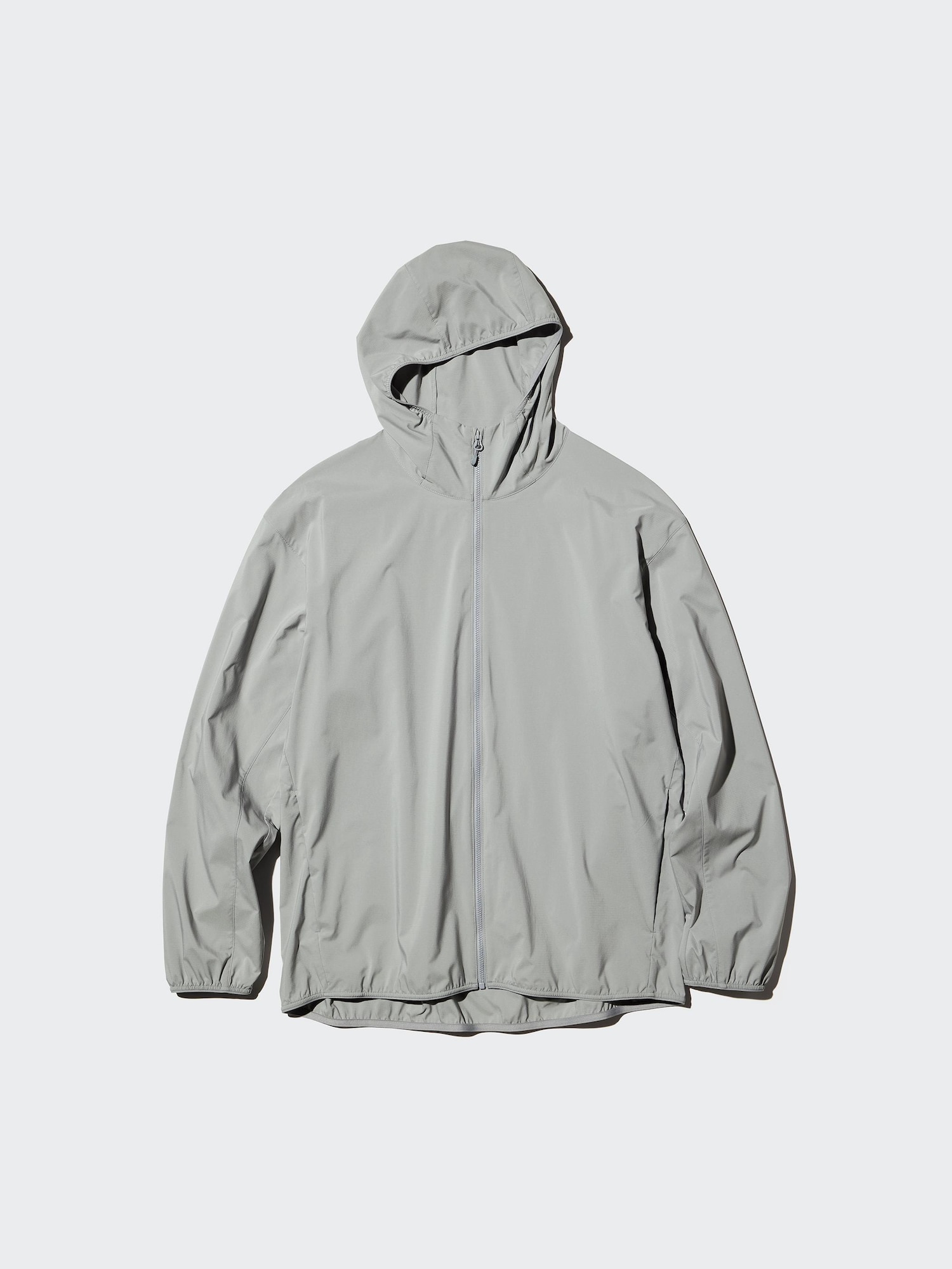 UNIQLO Men's Pocketable UV Protection Parka with Water-Repellent, Gray, Large