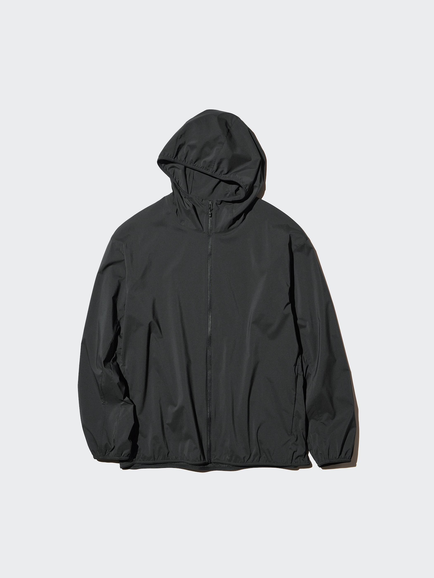UNIQLO Men's Pocketable UV Protection Parka with Water-Repellent, Black, Small