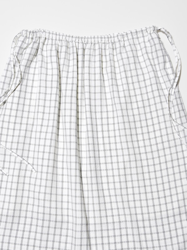 Gathered Checked Long Skirt
