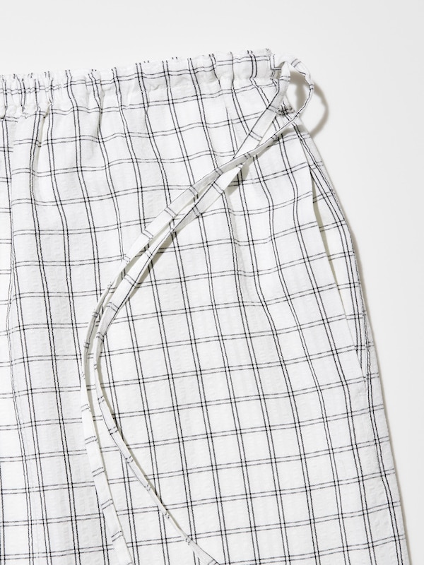 Gathered Checked Long Skirt
