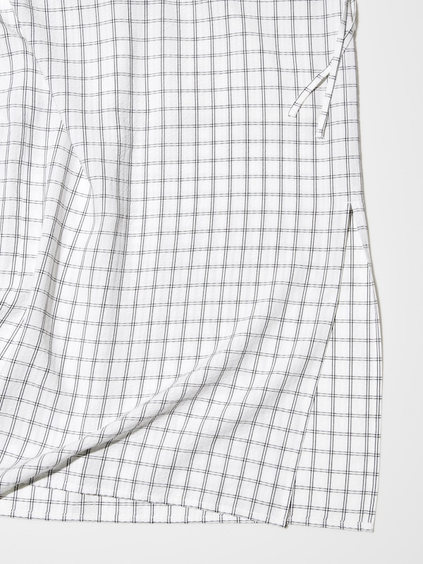 Gathered Checked Long Skirt
