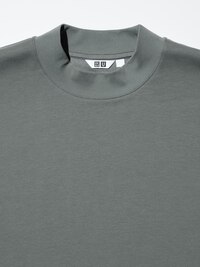 AIRism Cotton Oversized Mock Neck T-Shirt (Half Sleeve)