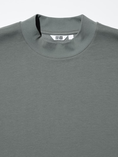 AIRism Cotton Oversized Mock Neck T-Shirt (Half Sleeve)