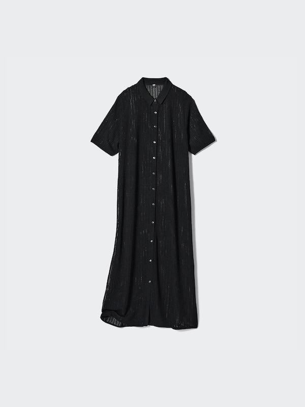 LACE KNIT DRESS SHORT SLEEVE