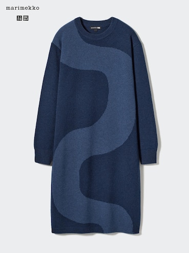 Marimekko 100% Lambswool Crew Neck Dress