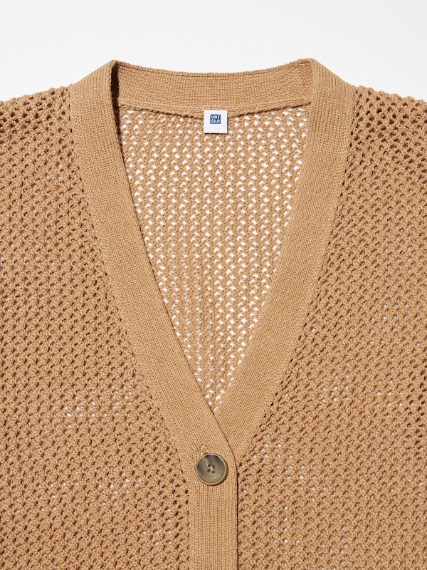 Washable Mesh V-Neck Cardigan