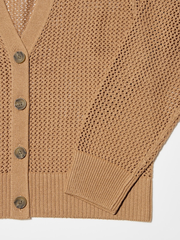 Washable Mesh V-Neck Cardigan