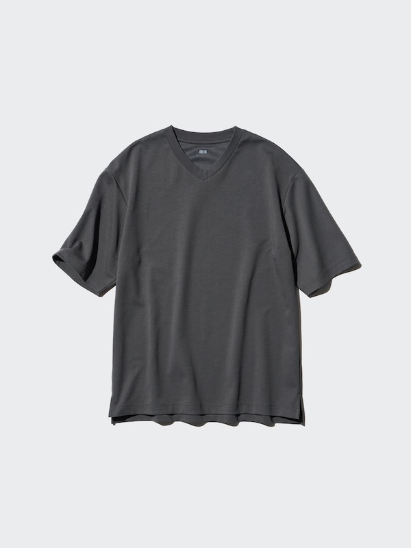AIRism Cotton Oversized T-Shirt | V-Neck | Half Sleeve
