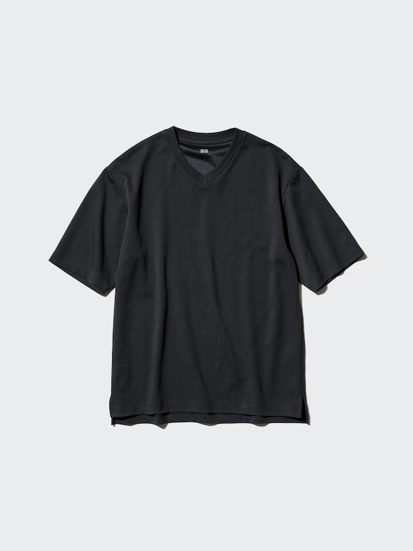 AIRism Cotton Oversized T-Shirt | V-Neck | Half Sleeve