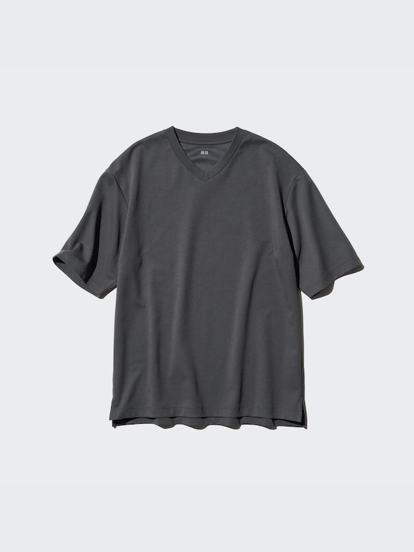 AIRism Cotton Oversized T-Shirt | V-Neck | Half Sleeve
