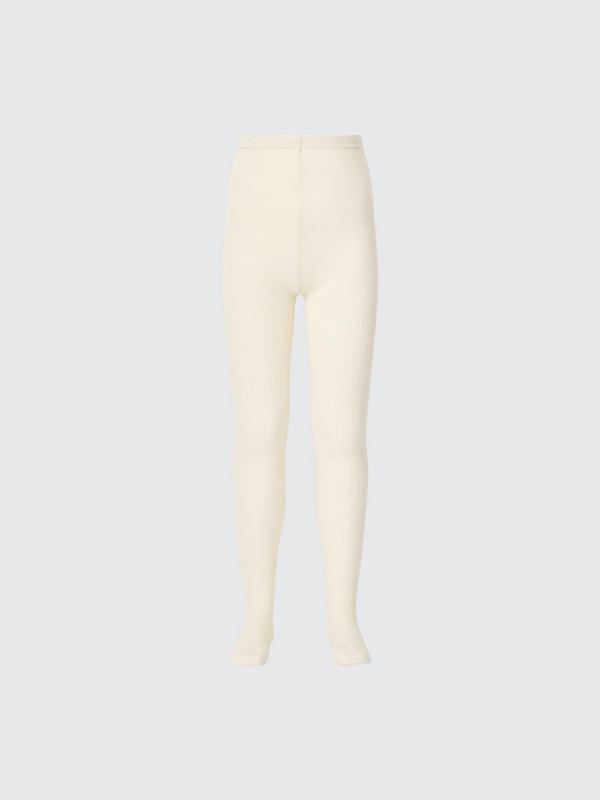 Girls HEATTECH Knitted Tights (Ribbed)