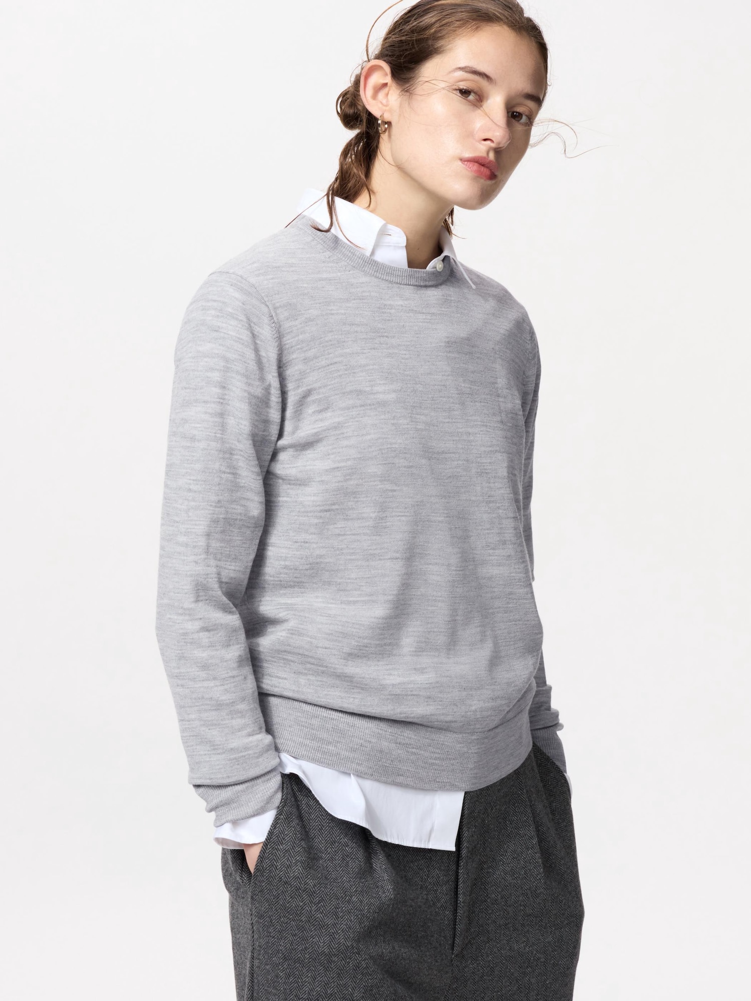 LAMBSWOOL CREW NECK SWEATER | UNIQLO CA