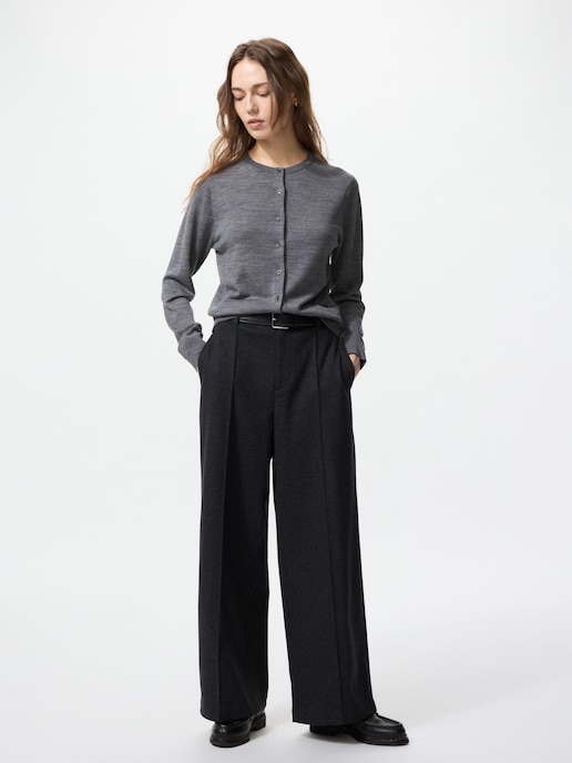 100% Merino Crew Neck Cardigan
