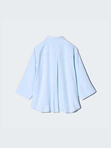 Rayon Skipper Collar Blouse 3/4 Sleeve