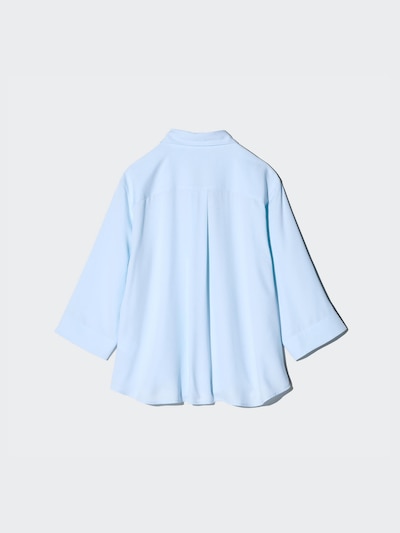 Rayon Skipper Collar 3/4-Sleeve Blouse