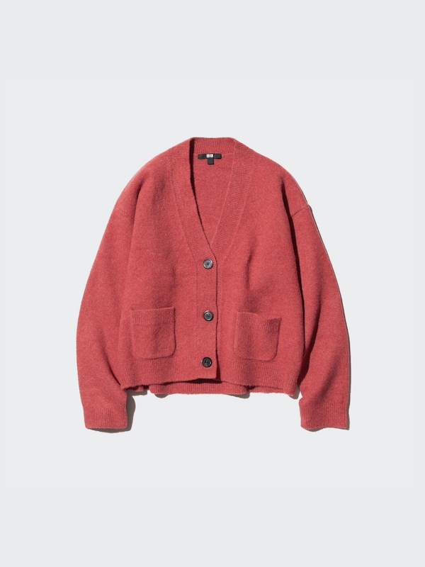 Soufflé Yarn V Neck Short Cardigan